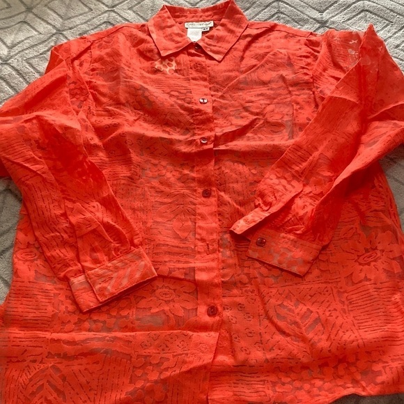 Coldwater creek Tropical Burnout top size XS - Picture 1 of 8